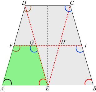 angles in lower left trapezoid and in the main trapezoid