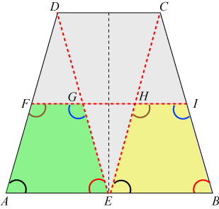 angles in the lower left and lower right trapezoids